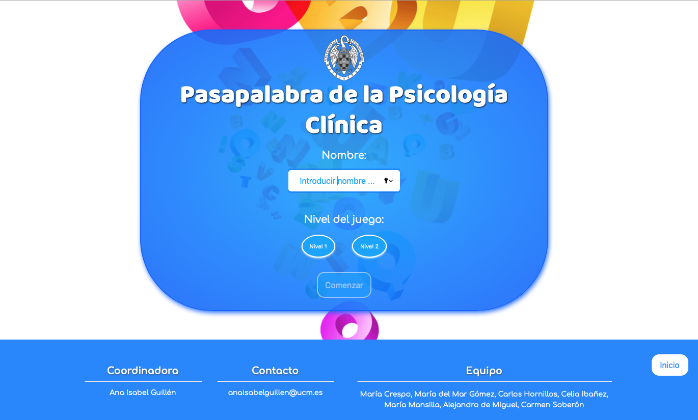 El "Pasapalabra" de la Psicología Clínica